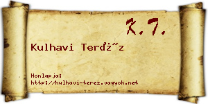 Kulhavi Teréz névjegykártya